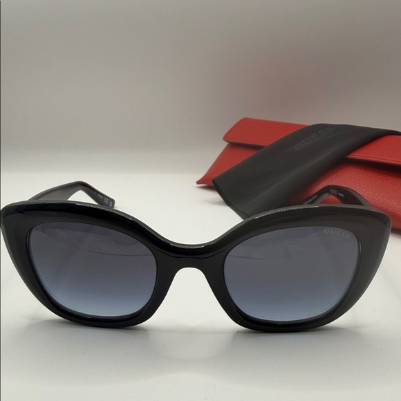 Guess Black Sunglasses with Vibrant Red Case